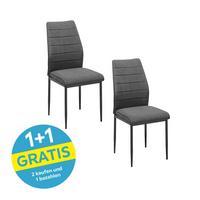Stuhl Ratford - Schwarz/Grau, LIFESTYLE, Textil/Metall (44/96/58cm) - Livetastic
