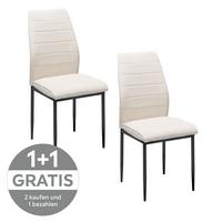 Stuhl Ratford - Beige/Schwarz, LIFESTYLE, Textil/Metall (44/96/58cm) - Livetastic