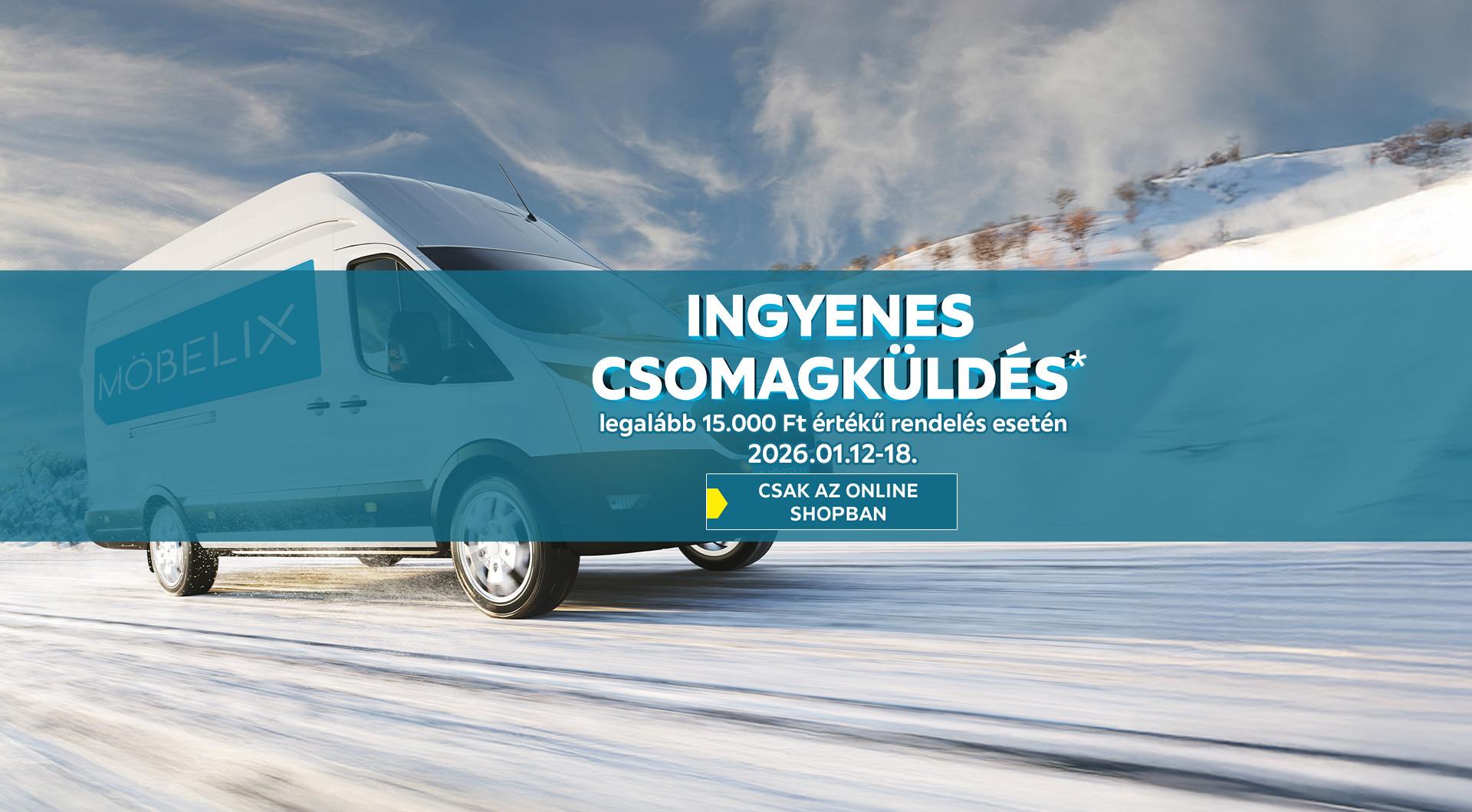 INGYENES CSOMAGKÜLDÉS* legalább 15000 Ft értékű rendelés esetén 2026.01.12. és 2026.01.18. között csak az online shopban!