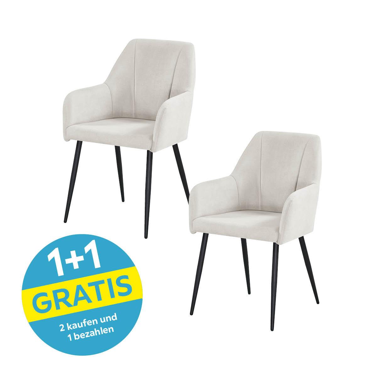 Armlehnstuhl Adelina Schwarz/Beige Gepolstert