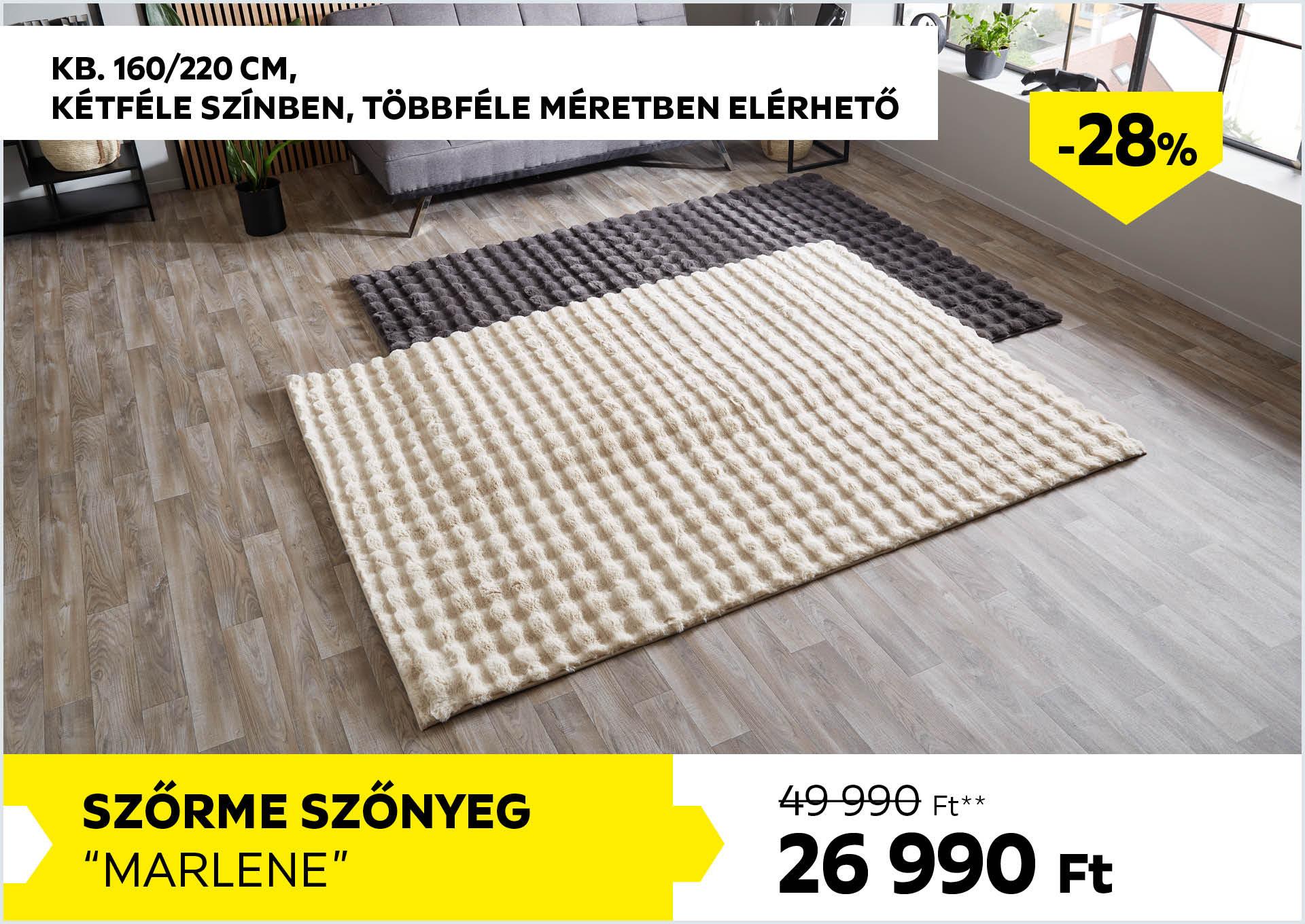 Szőrme szőnyeg kb. 160/220cm MARLENE 49990Forint helyett 26990Forint kedvezmény mértéke 28%