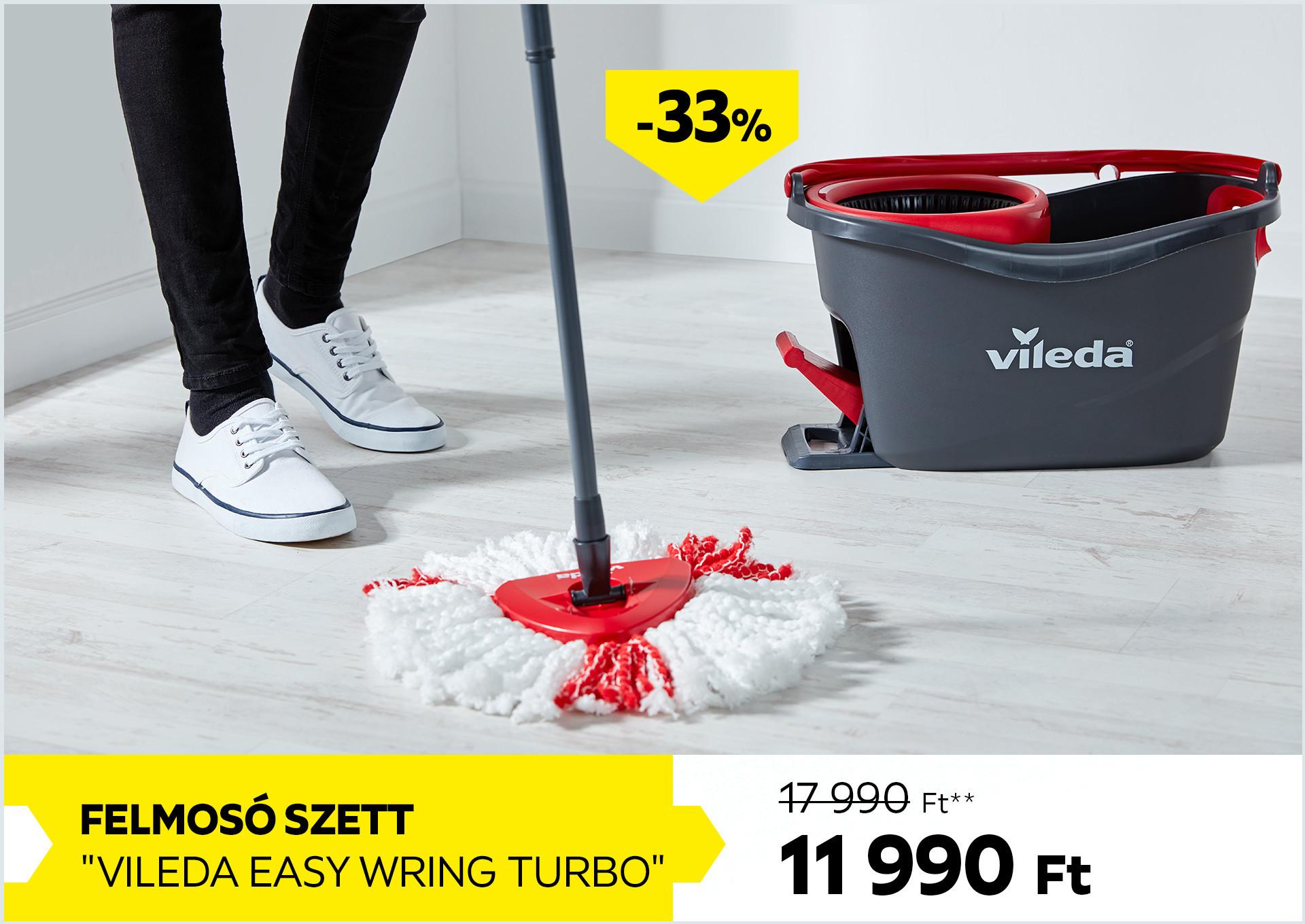 Felmosó szett VILEDA EASY WRING TURBO 17990Forint helyett 11990Forint kedvezmény mértéke 33%