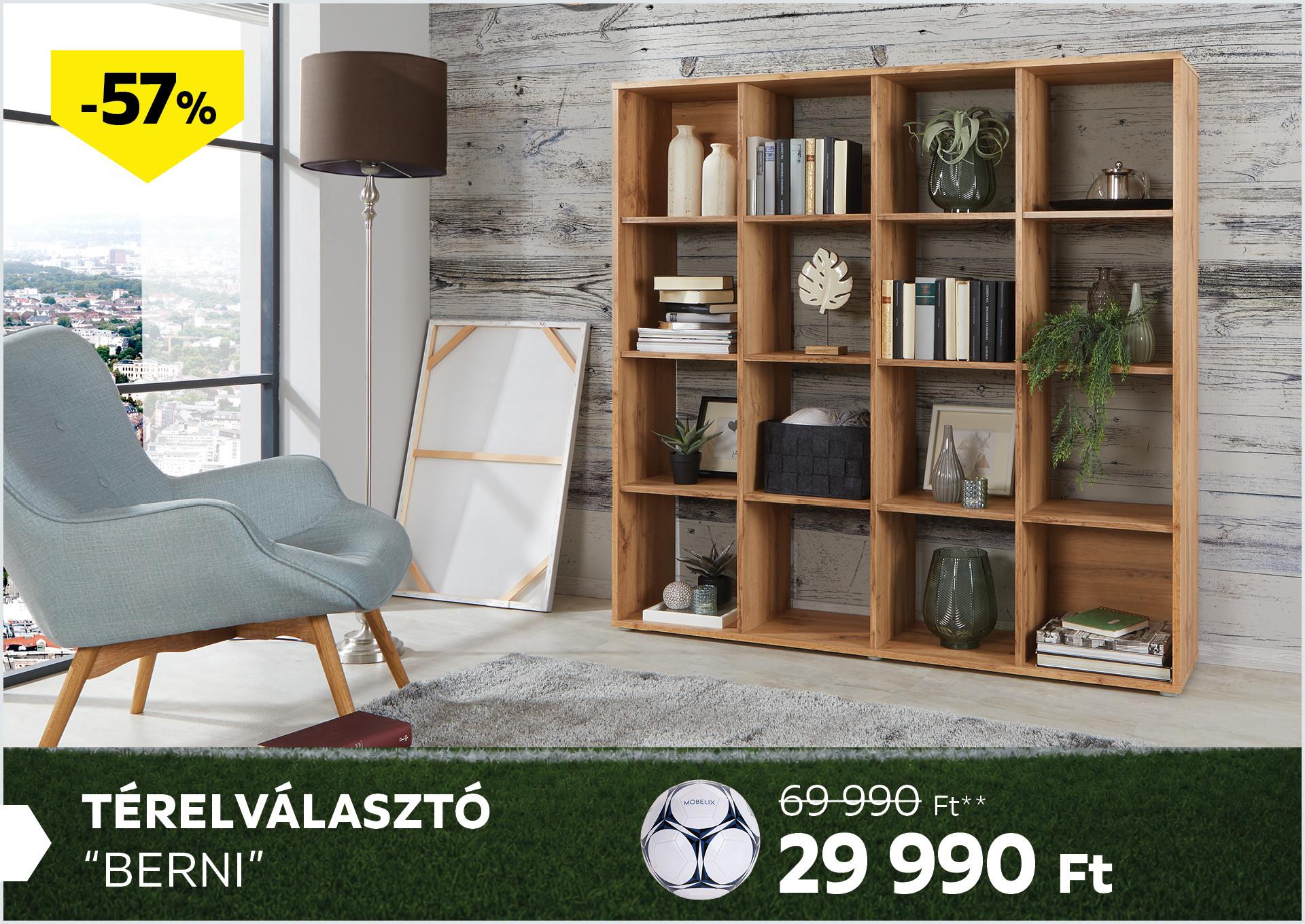 TÉRELVÁLASZTÓ BERNI 69990Forint helyett 29990Forint kedvezmény mértéke 57%