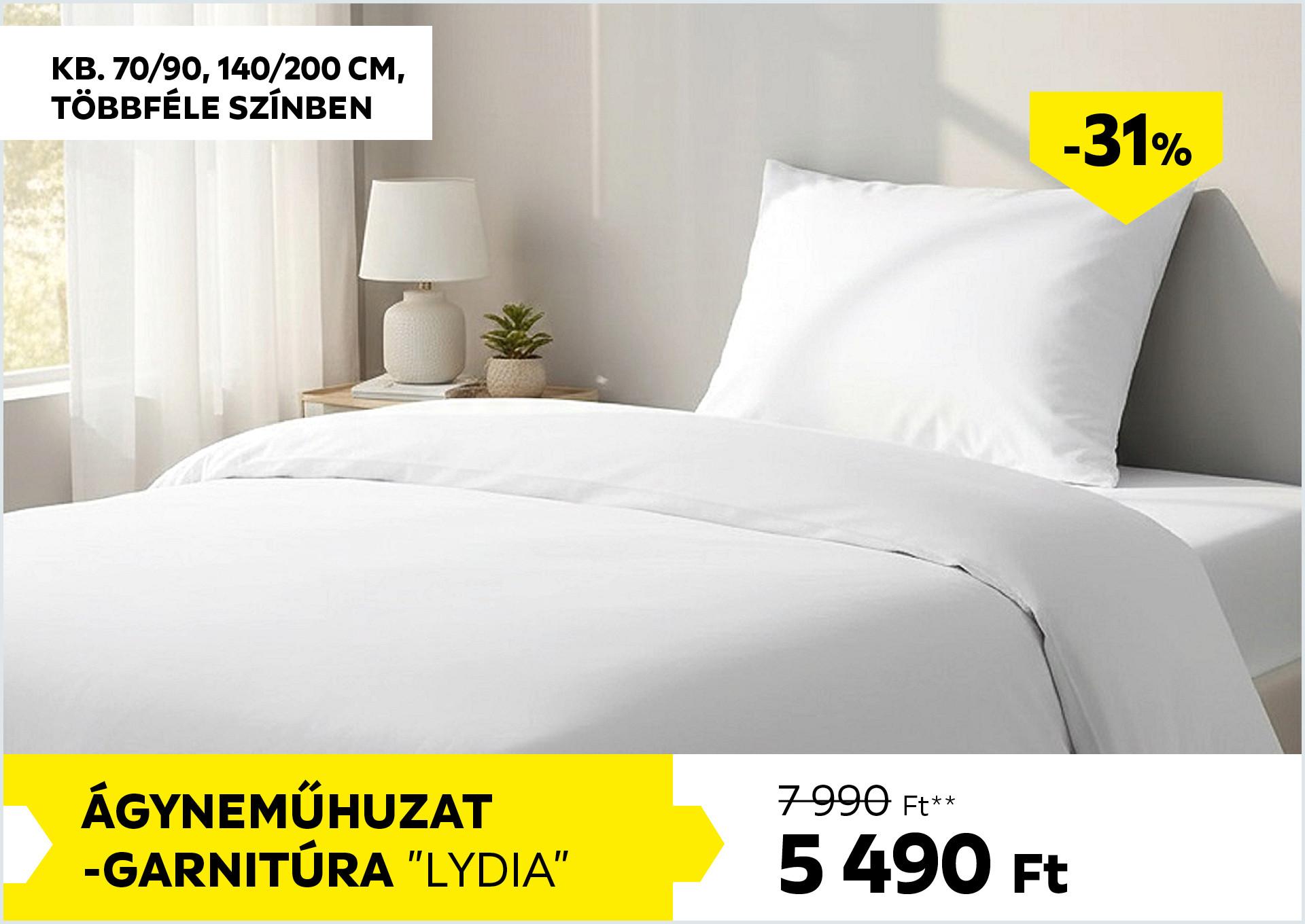 Ágyneműhuzat-garnitúra kb. 70/90,140/200cm LYDIA 7990Forint helyett 5490Forint kedvezmény mértéke 31%