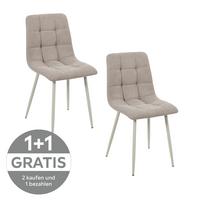 Polsterstuhl Adea Leinenoptik taupe - Taupe/Beige, KONVENTIONELL, Holz/Textil (45/88/55cm) - Livetastic
