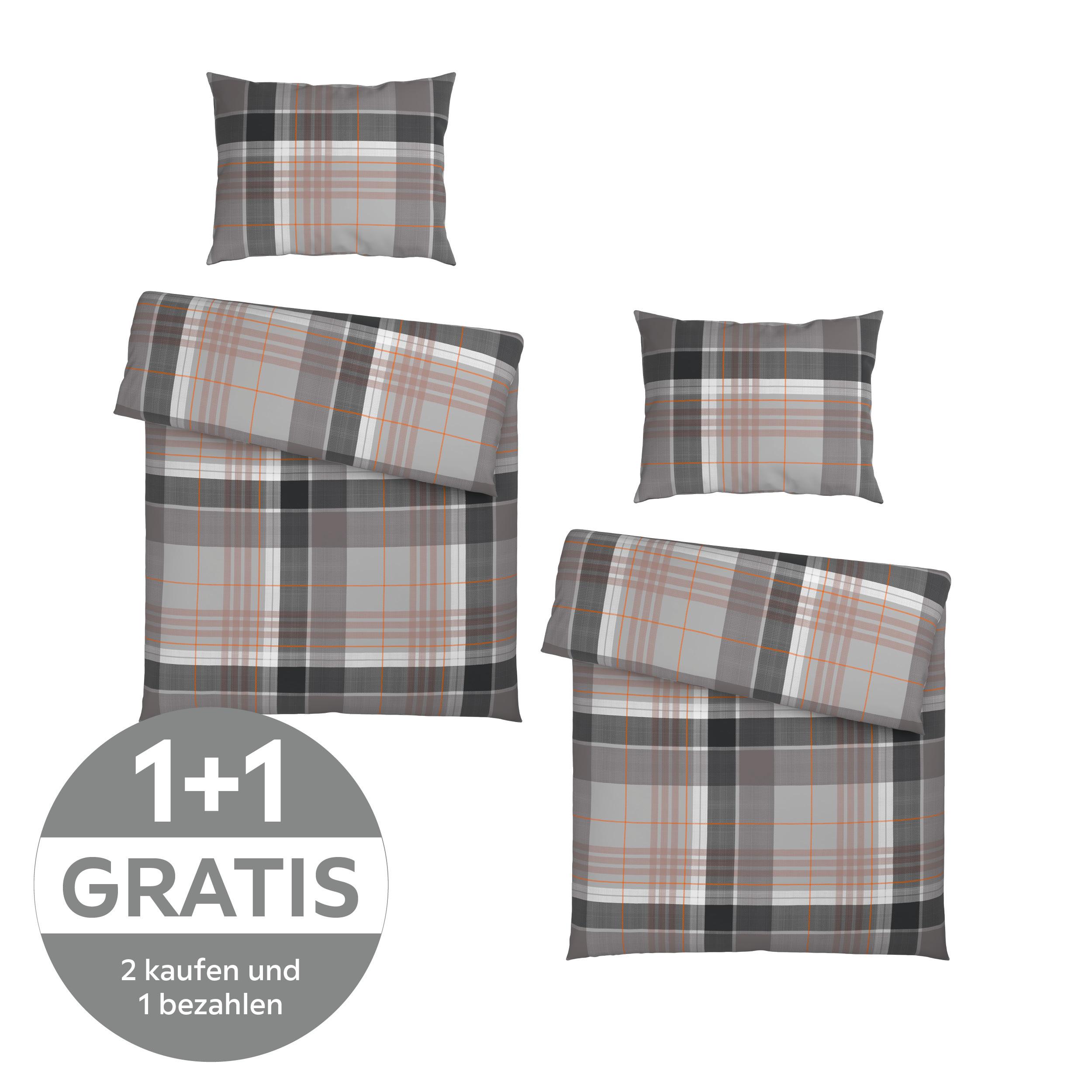 BETTWÄSCHE YASMIN - Anthrazit, MODERN, Textil - Luca Bessoni