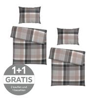 BETTWÄSCHE YASMIN - Anthrazit, MODERN, Textil - Luca Bessoni