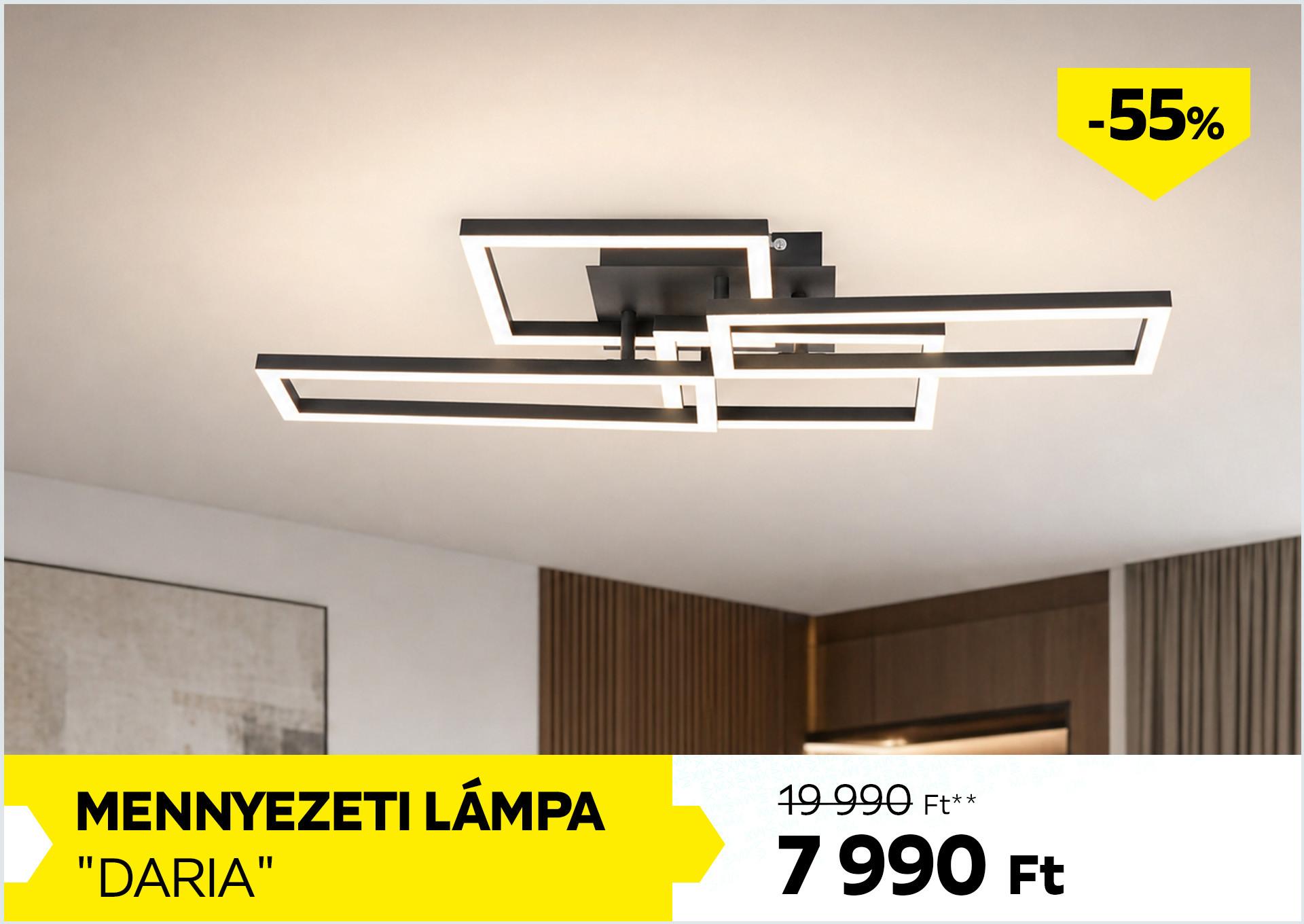LED mennyezeti lámpa DARIA 19990 Forint helyett 7990 Forint, kedvezmény mértéke: 55%