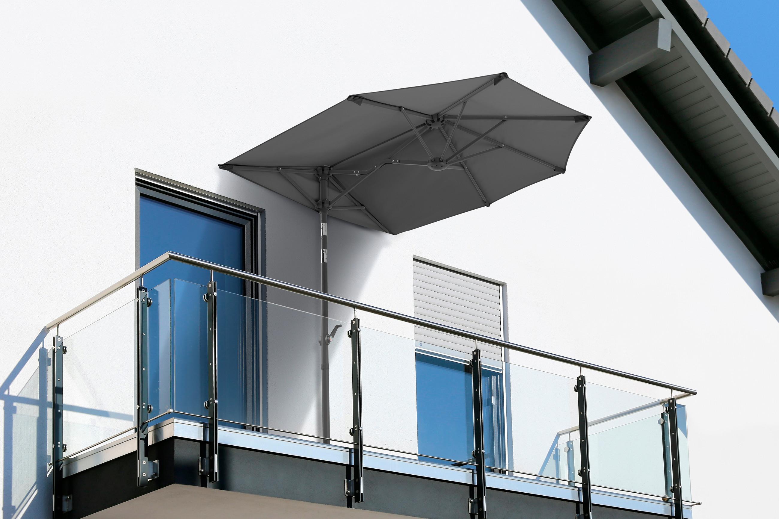 Balkon-Sonnenschirm mit Knickgelenk und Schutzhülle