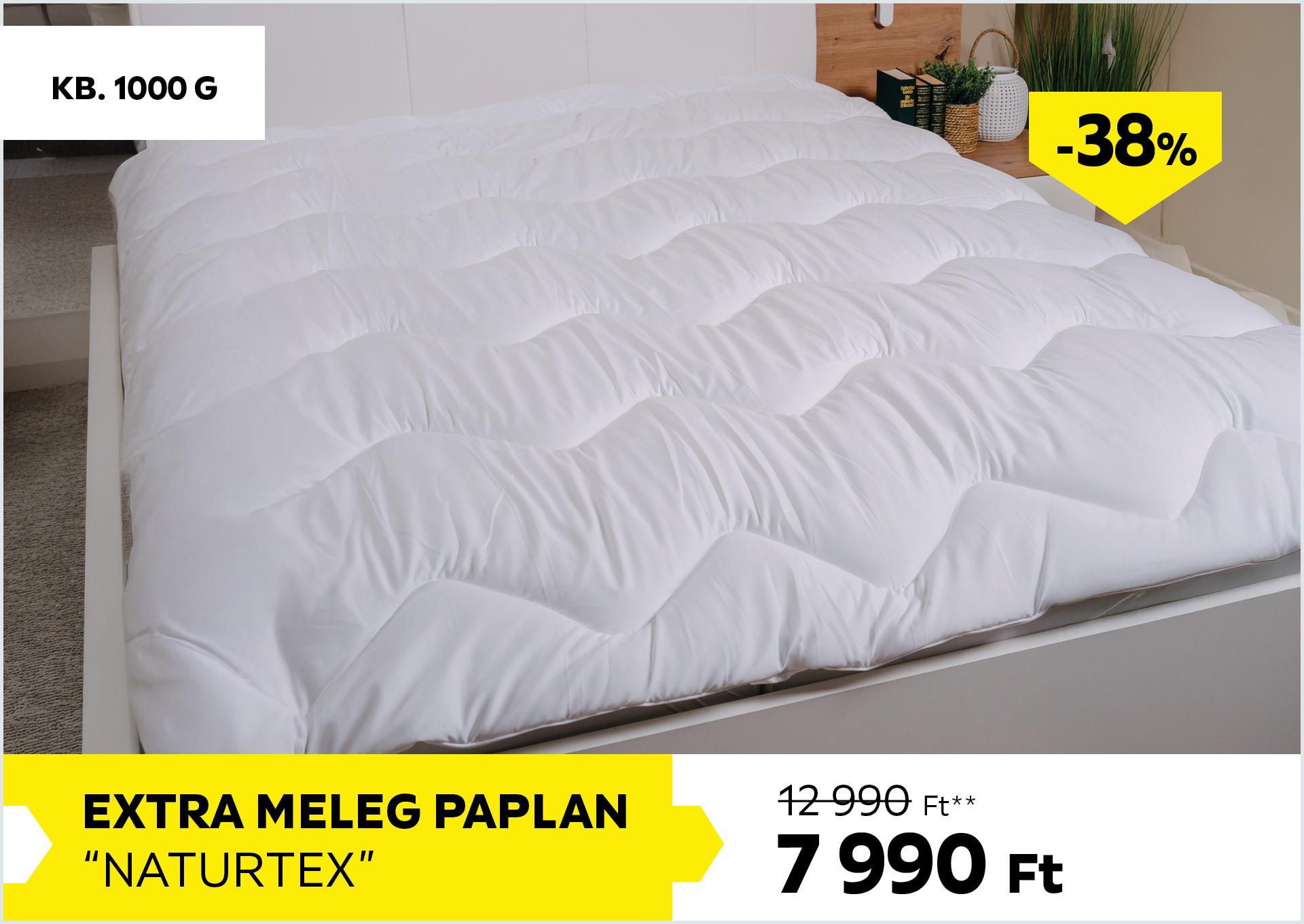 Extra meleg paplan 1000g NATURTEX 12990Forint helyett 7990Forint kedvezmény mértéke 38%