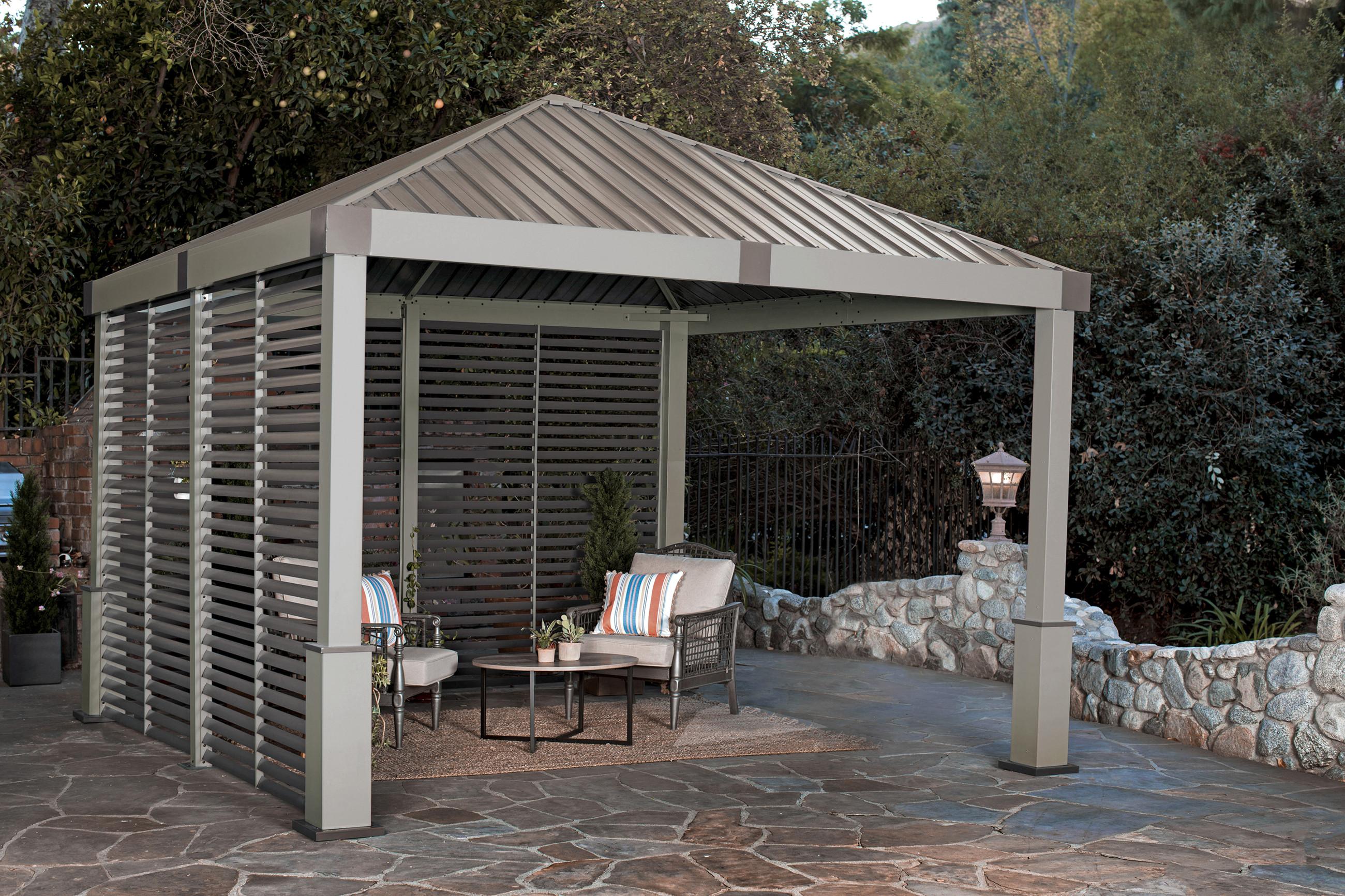 Wetterbeständiger Pavillon aus Stahl und Aluminium