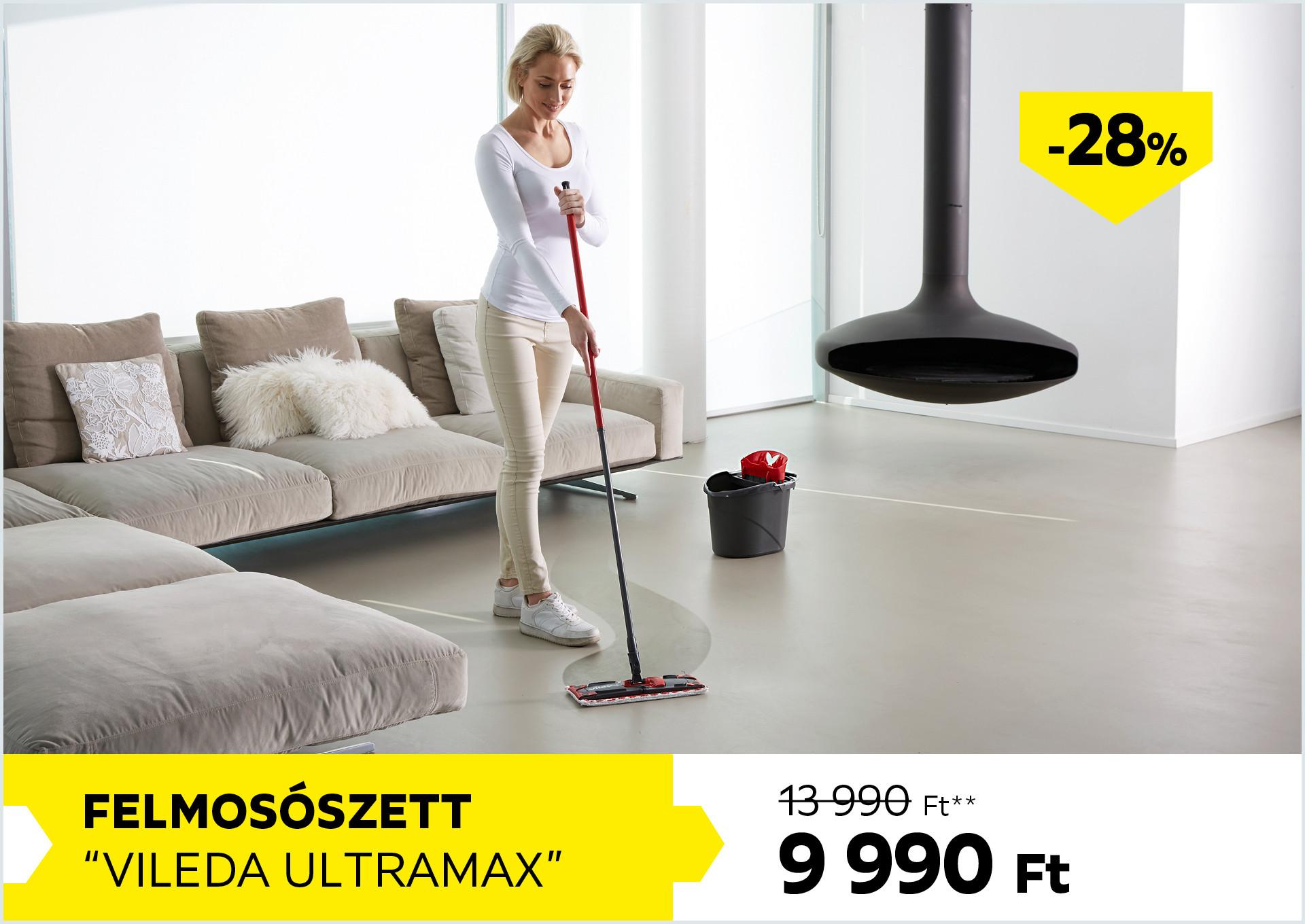Felmosószett VILEDA ULTRAMAX 13990Forint helyett 9990Forint kedvezmény mértéke 28%