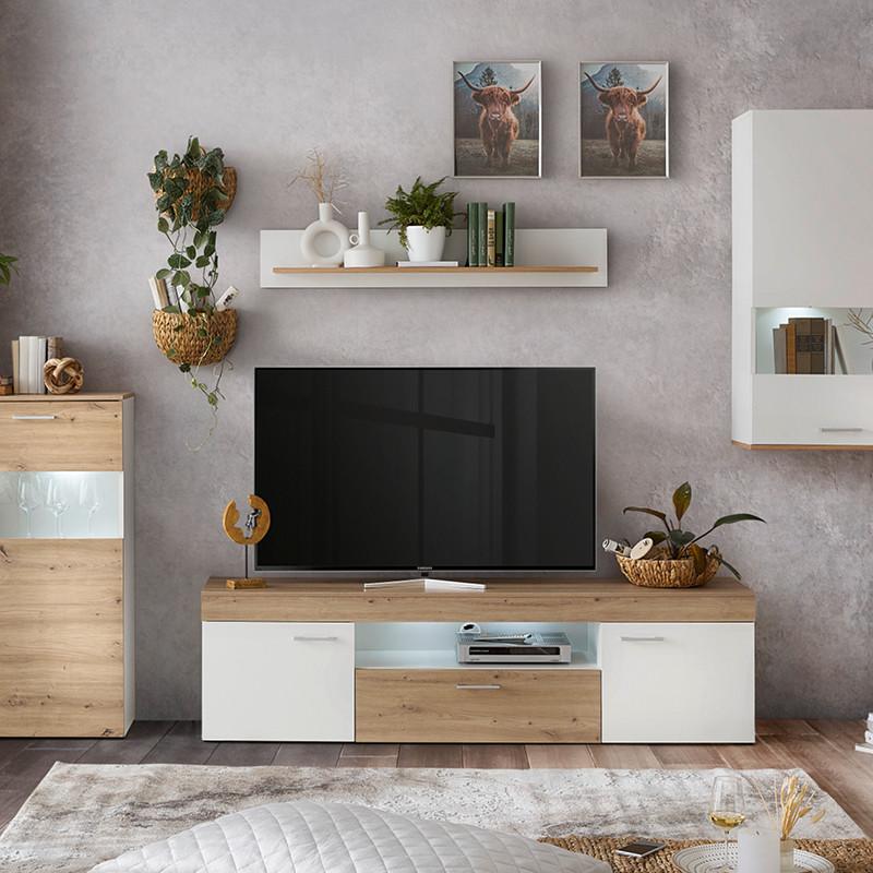 tv stolík v dekore biela / dub