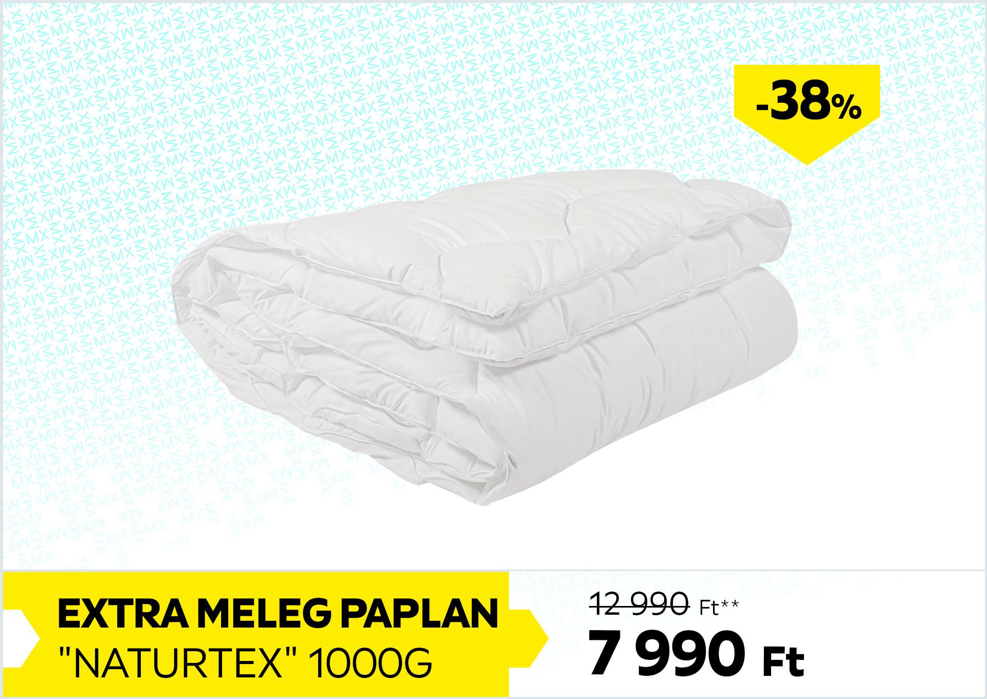 Extra meleg paplan 1000g NATURTEX 12990Forint helyett 7990Forint kedvezmény mértéke 38%