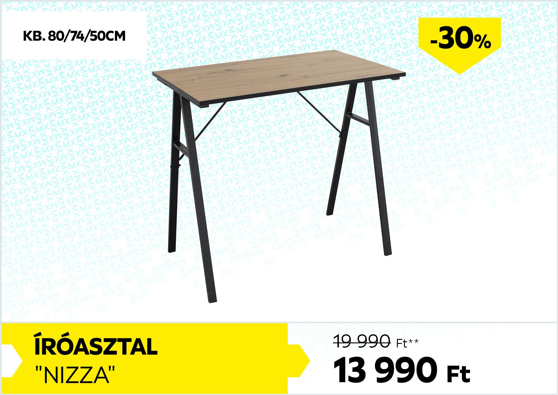 Íróasztal Nizza 19990Forint helyett 13990Forint kedvezmény mértéke 30%