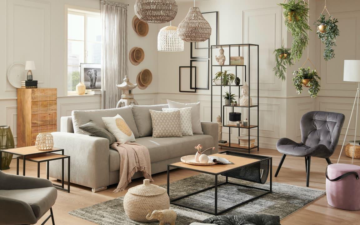 Zimmer in Beige- und Naturtönen