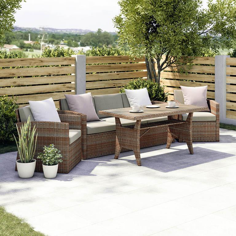 záhradný nábytok z umelého ratanu