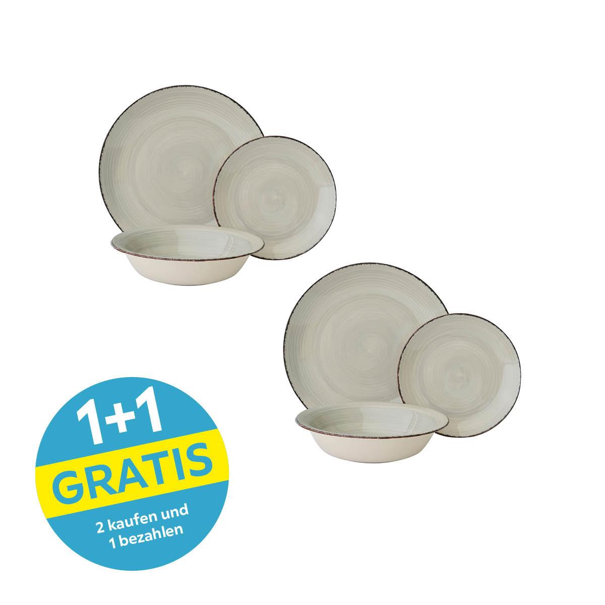 Tafelservice Lionela - Grau, MODERN, Keramik - Luca Bessoni