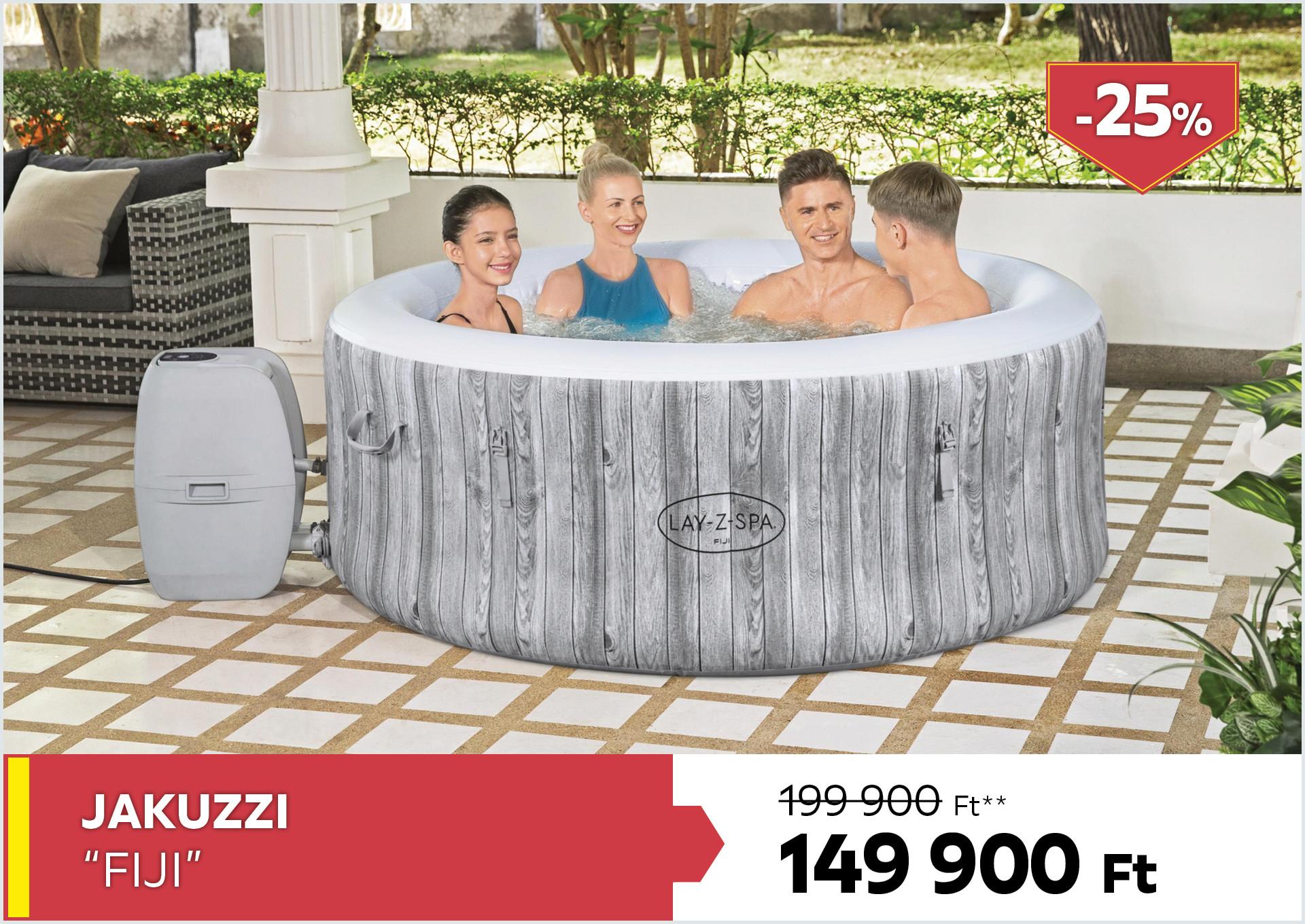 Jakuzzi FIJI 199900Forint helyett 149900Forint kedvezmény mértéke 25%