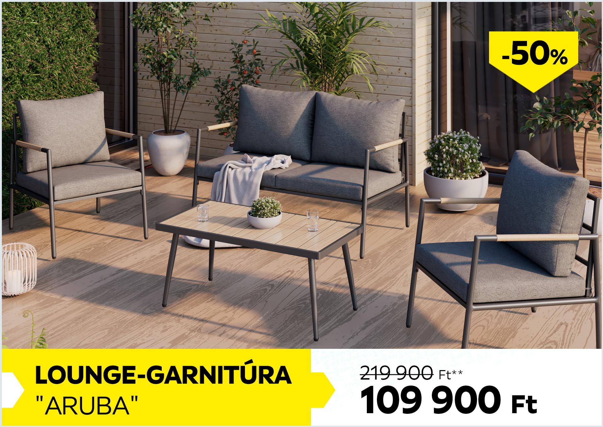 Lounge-garnitúra ARUBA 219900Forint helyett 109900Forint, kedvezmény mértéke: 50%