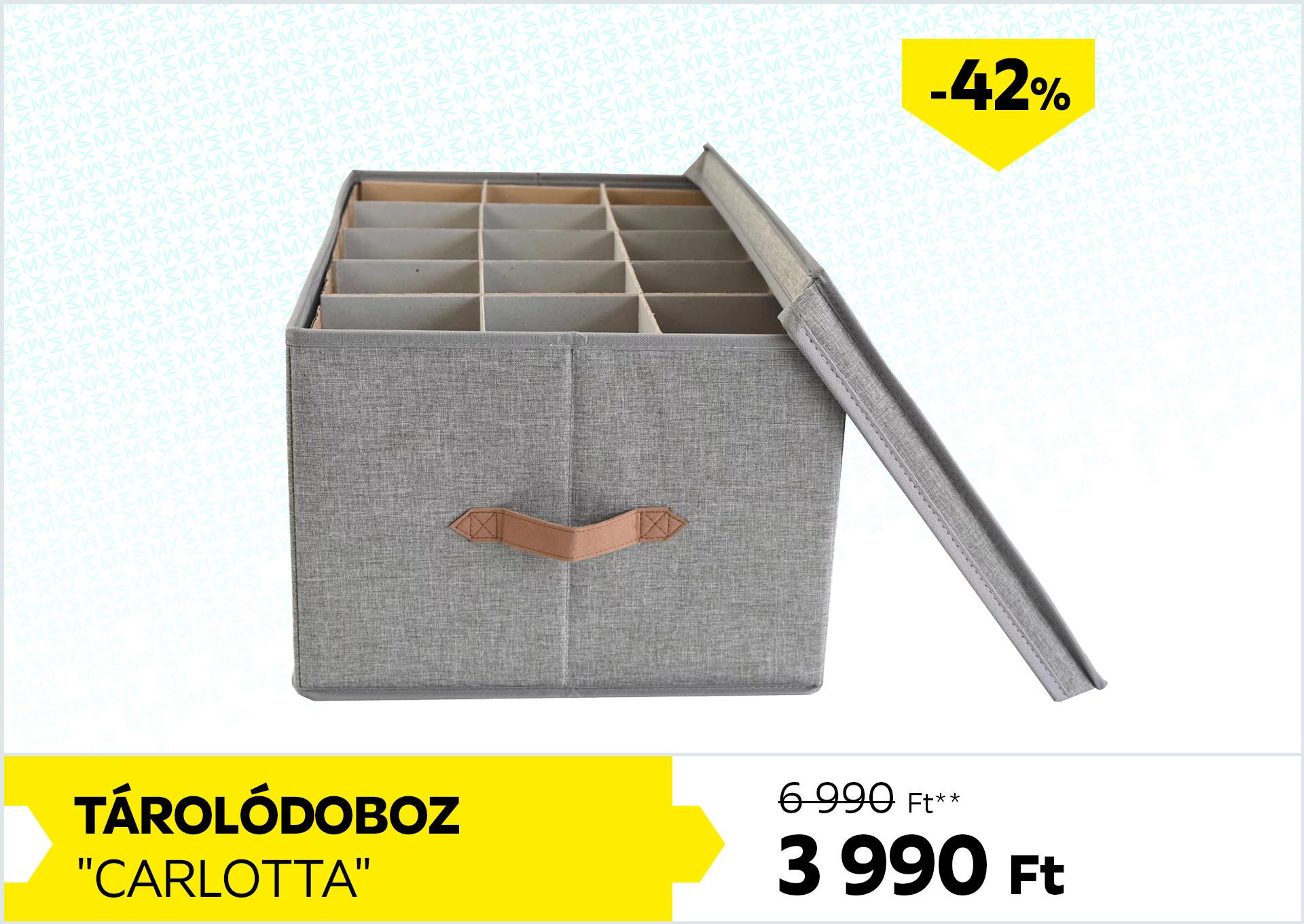 Tárolódoboz CARLOTTA 6990Forint helyett 3990Forint kedvezmény mértéke 42%