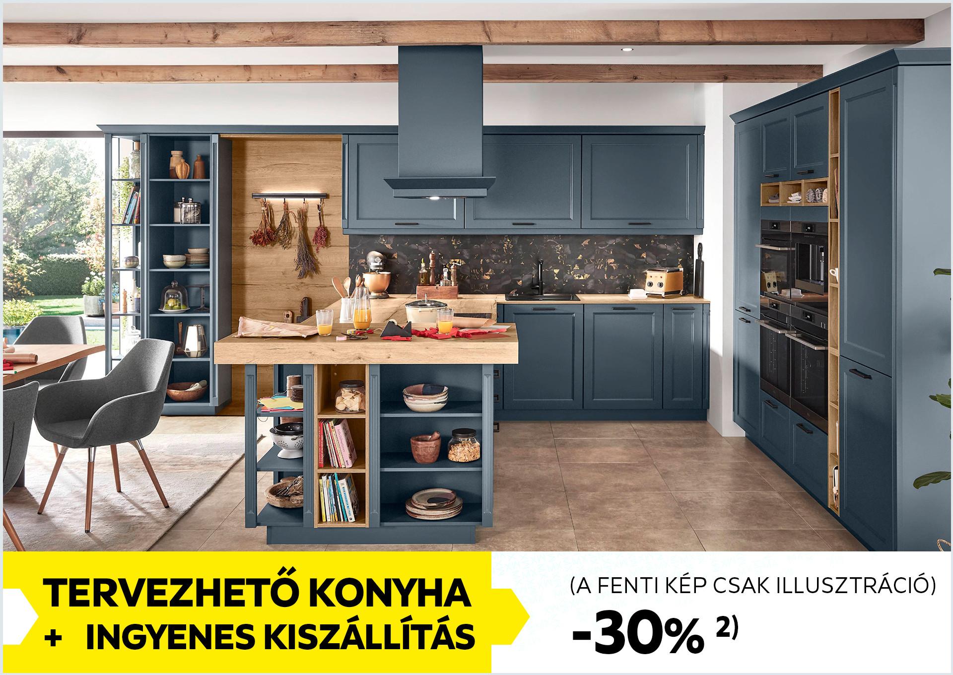 Tervezhető konyha ajánlat, kedvezmény: -30%, ingyenes kiszállítással 2)