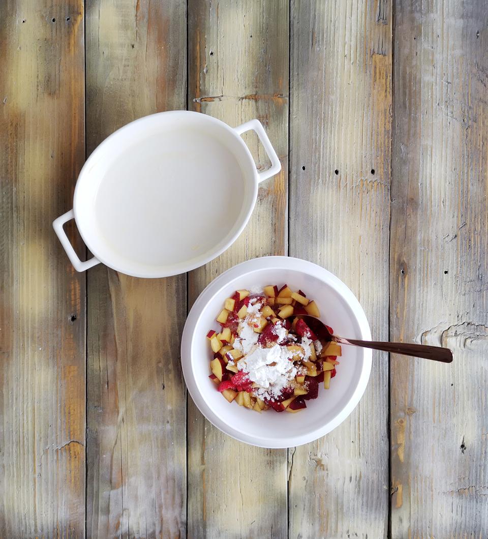 recept na ovocný crumble, postup 1