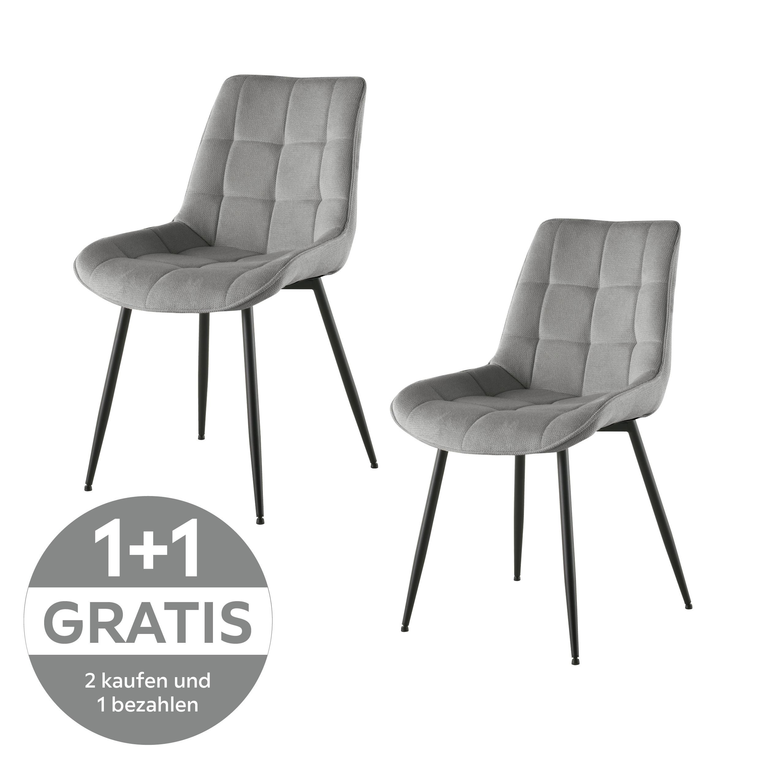 Polsterstuhl Lenny Leinenoptik Grau