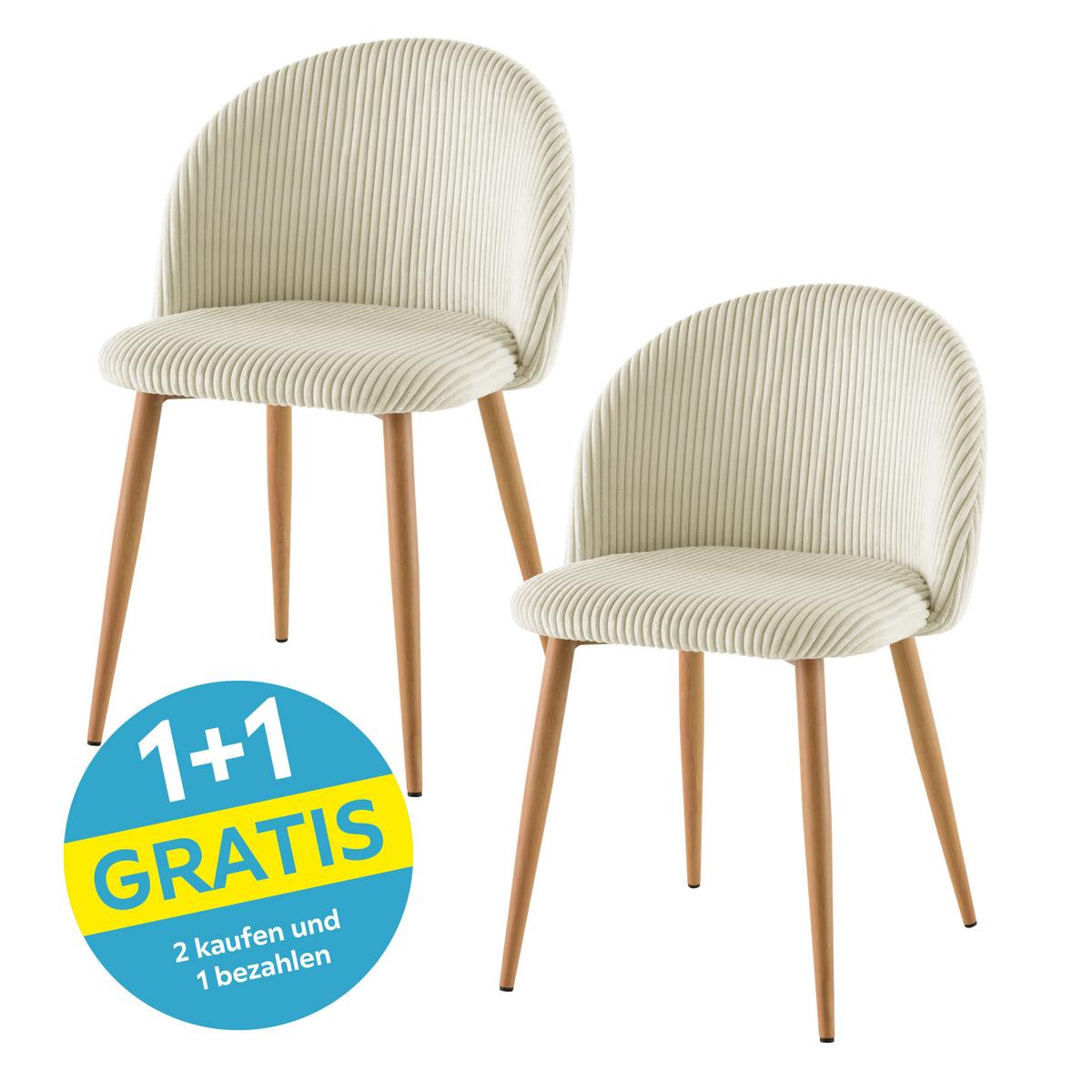 Stuhl Emilio - Eichefarben/Beige, LIFESTYLE, Holz/Textil (51/78/52cm) - Livetastic