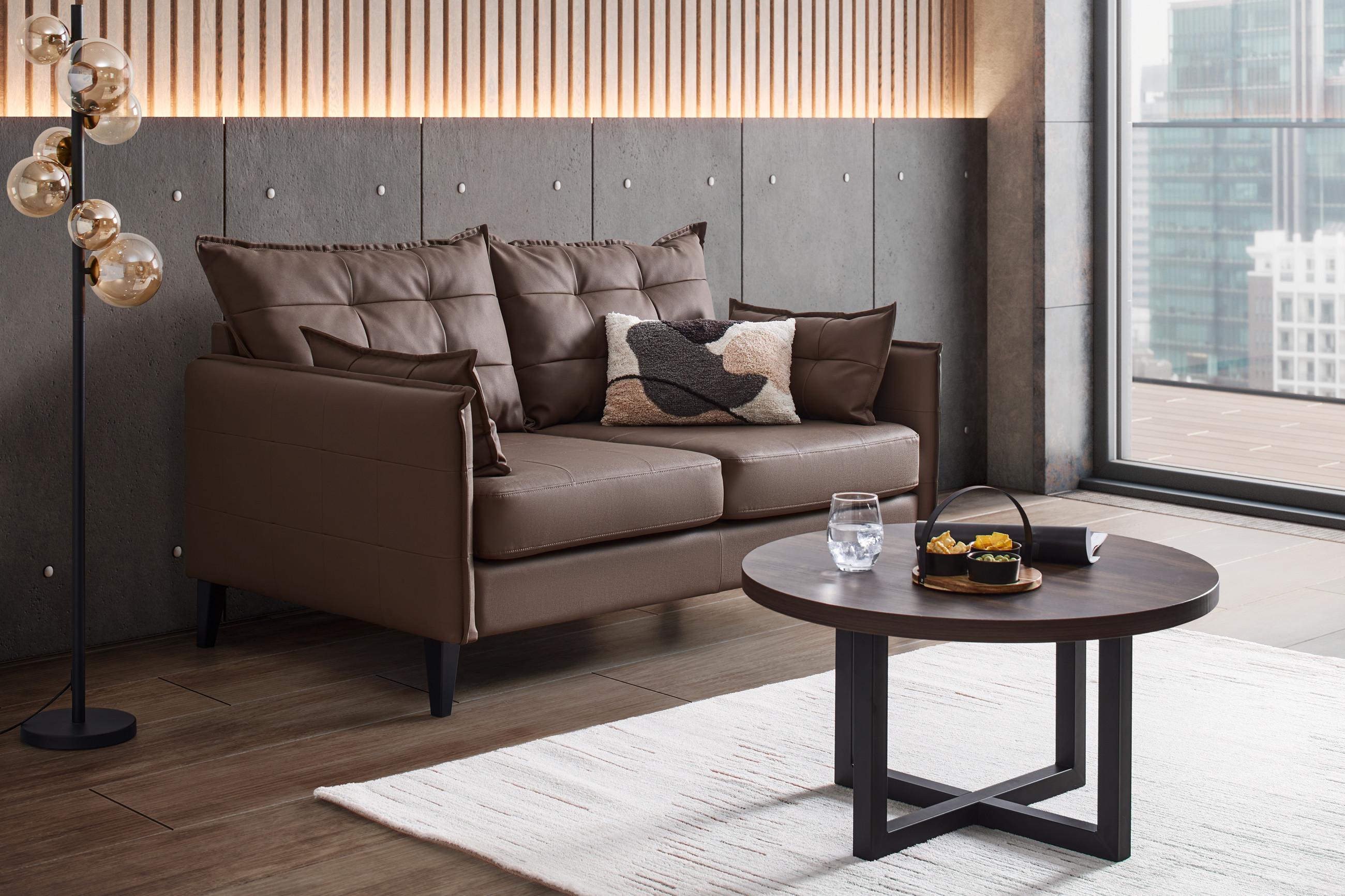 Zweisitzer-Sofa in Lederlook