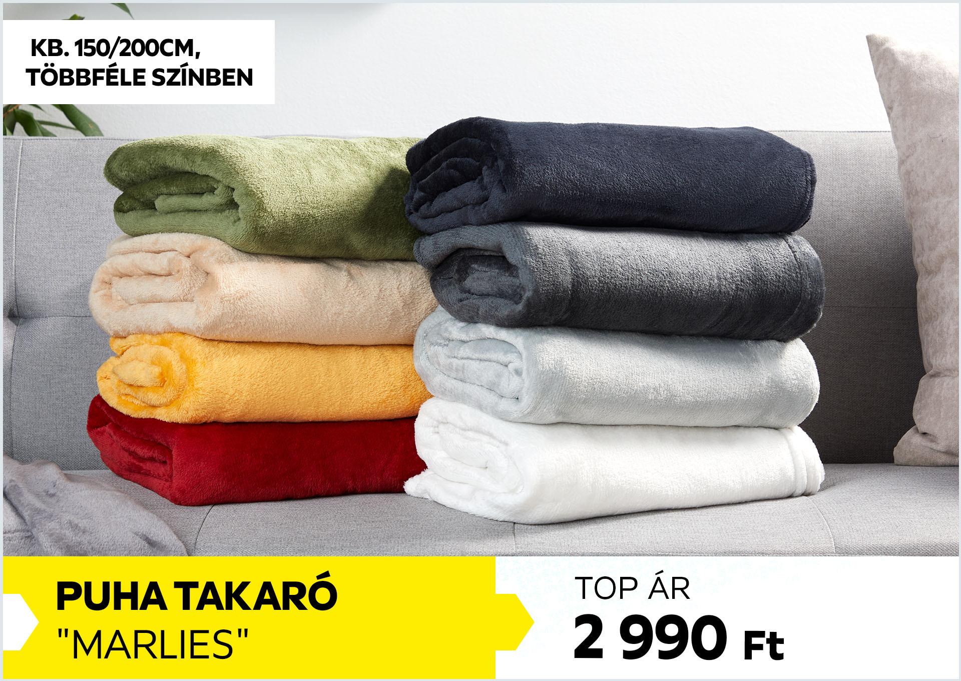 Puha takaró kb. 150/200cm, többféle színben MARLIES 2990Forint