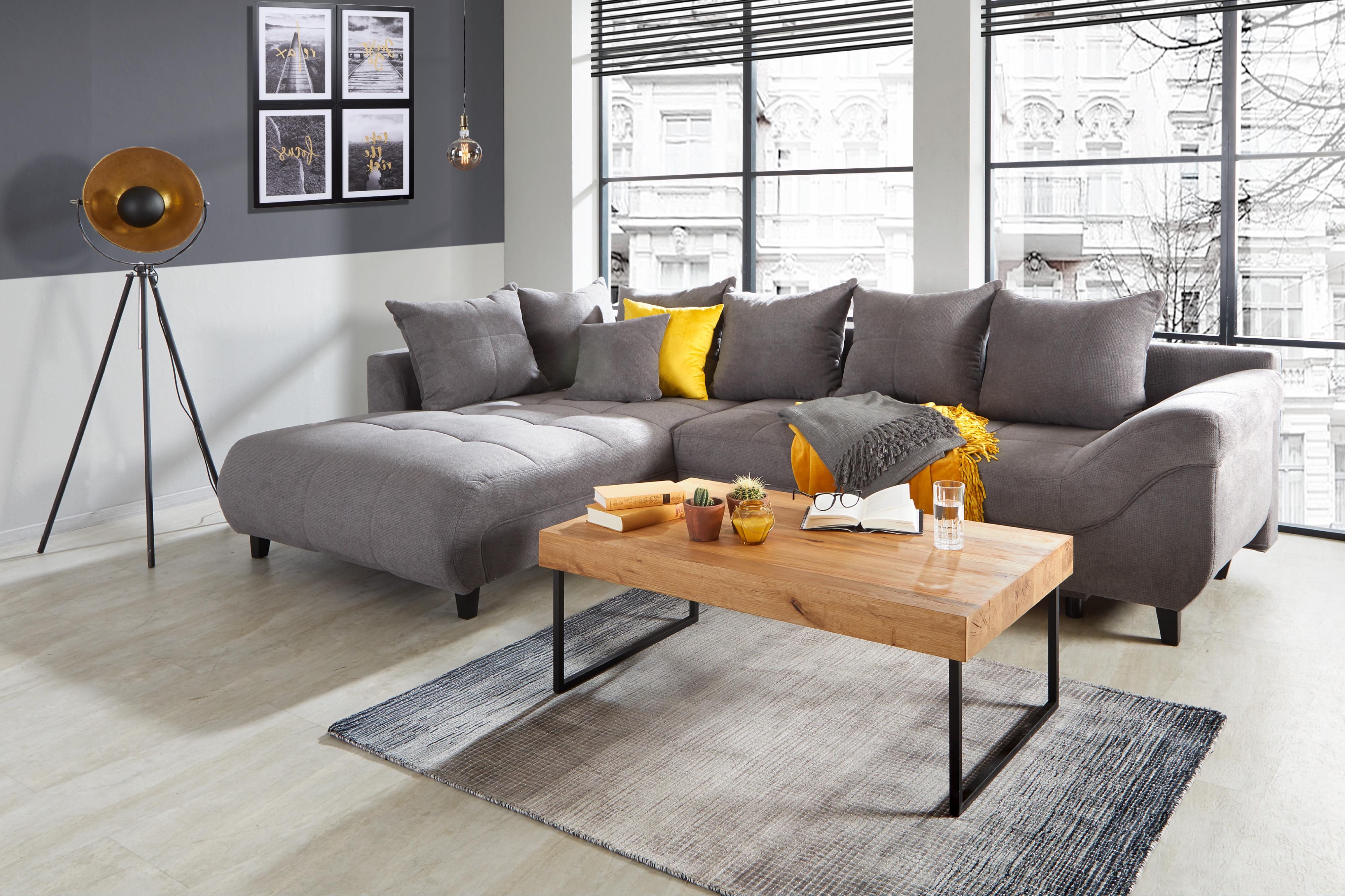 Graues Ecksofa mit Schlaffunktion