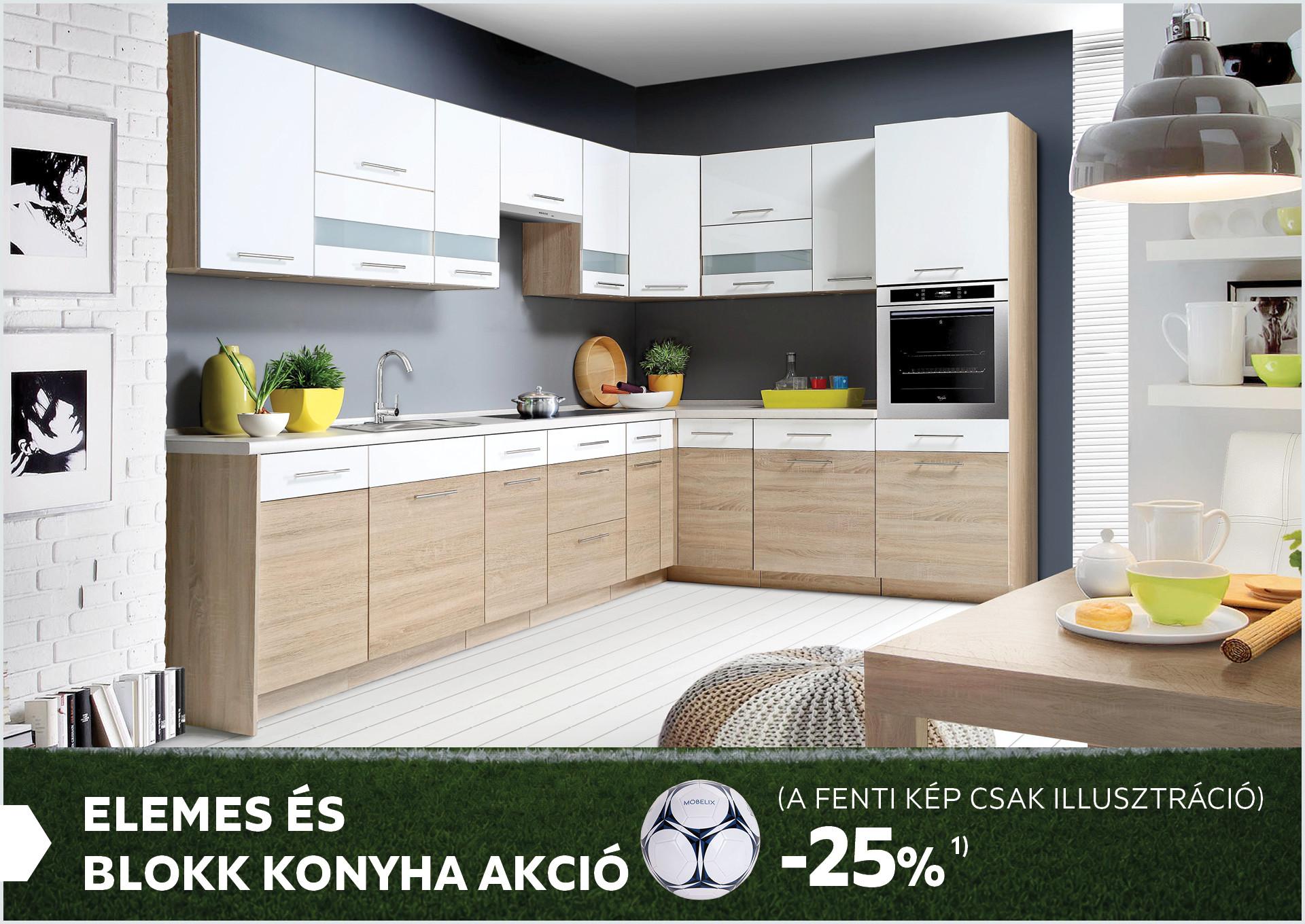 Elemes konyha és konyhablokk akció, kedvezmény mértéke 25% 1)