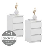 Nachtkästchen Weiß H: 55 cm Ella - Weiß, KONVENTIONELL, Holzwerkstoff (30/55/31cm)