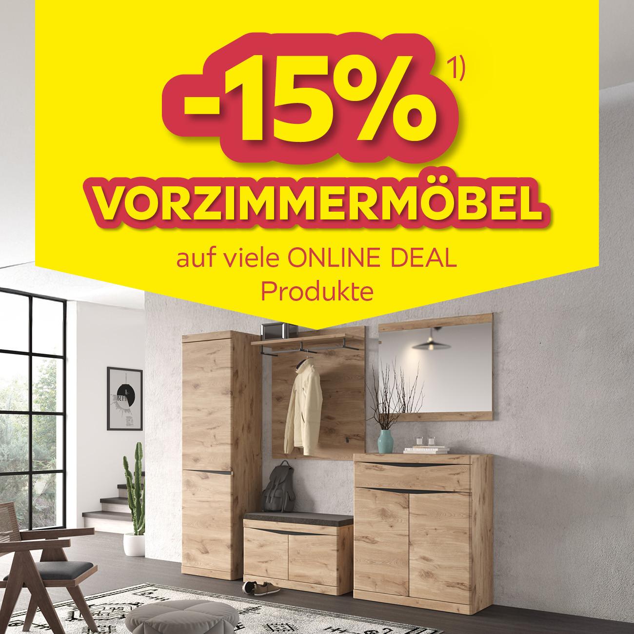 -15% Vorzimmermöbel auf viele Online Deal Produkte