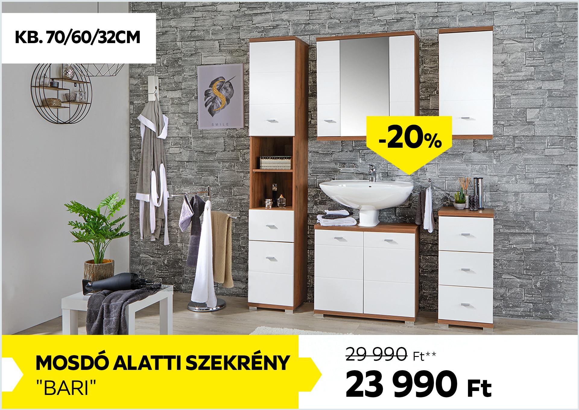 MOSDÓ ALATTI SZEKRÉNY BARI 29990Forint helyett 23990Forint kedvezmény mértéke 20%