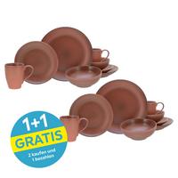 Kombiservice Sierra Nevada Fuego 8-Teilig - Rotbraun, Basics, Keramik - Creatable