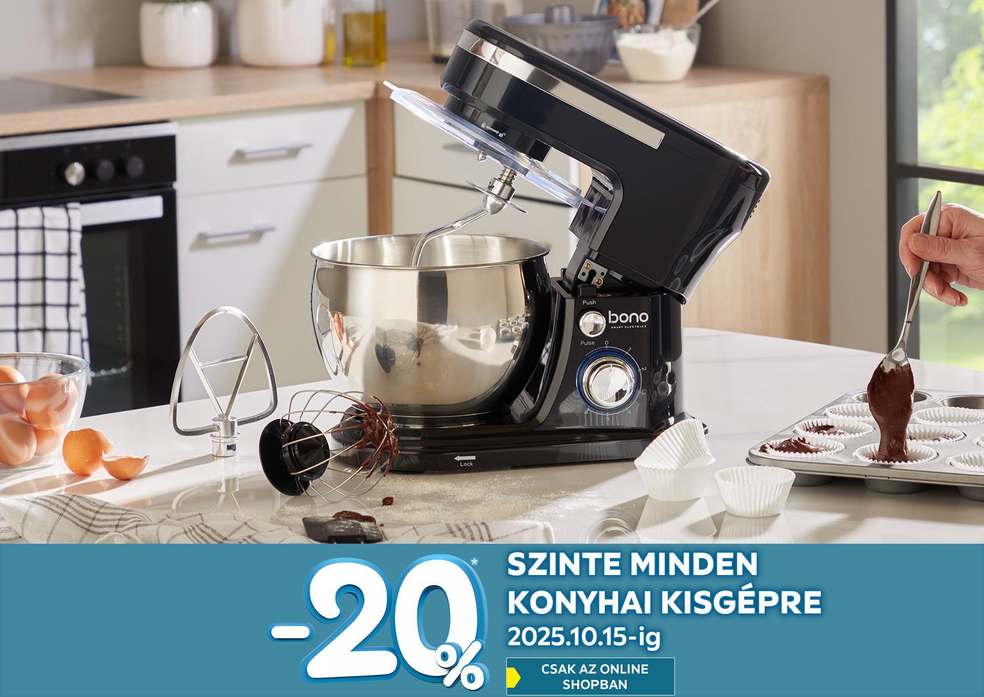 -20%* szinte minden konyhai kisgépre 2025.10.15-ig csak az online shopban