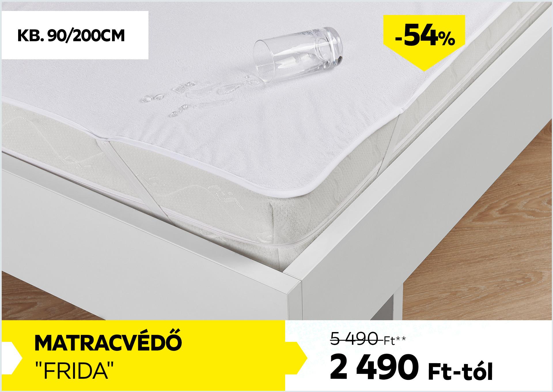 Matracvédő kb. 90/200cm FRIDA 5490Forint helyett 2490Forint kedvezmény mértéke 54%