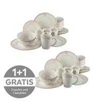 Kombiservice Keramik 4 Perosnen Geschirr Set - Multicolor, Keramik - Creatable