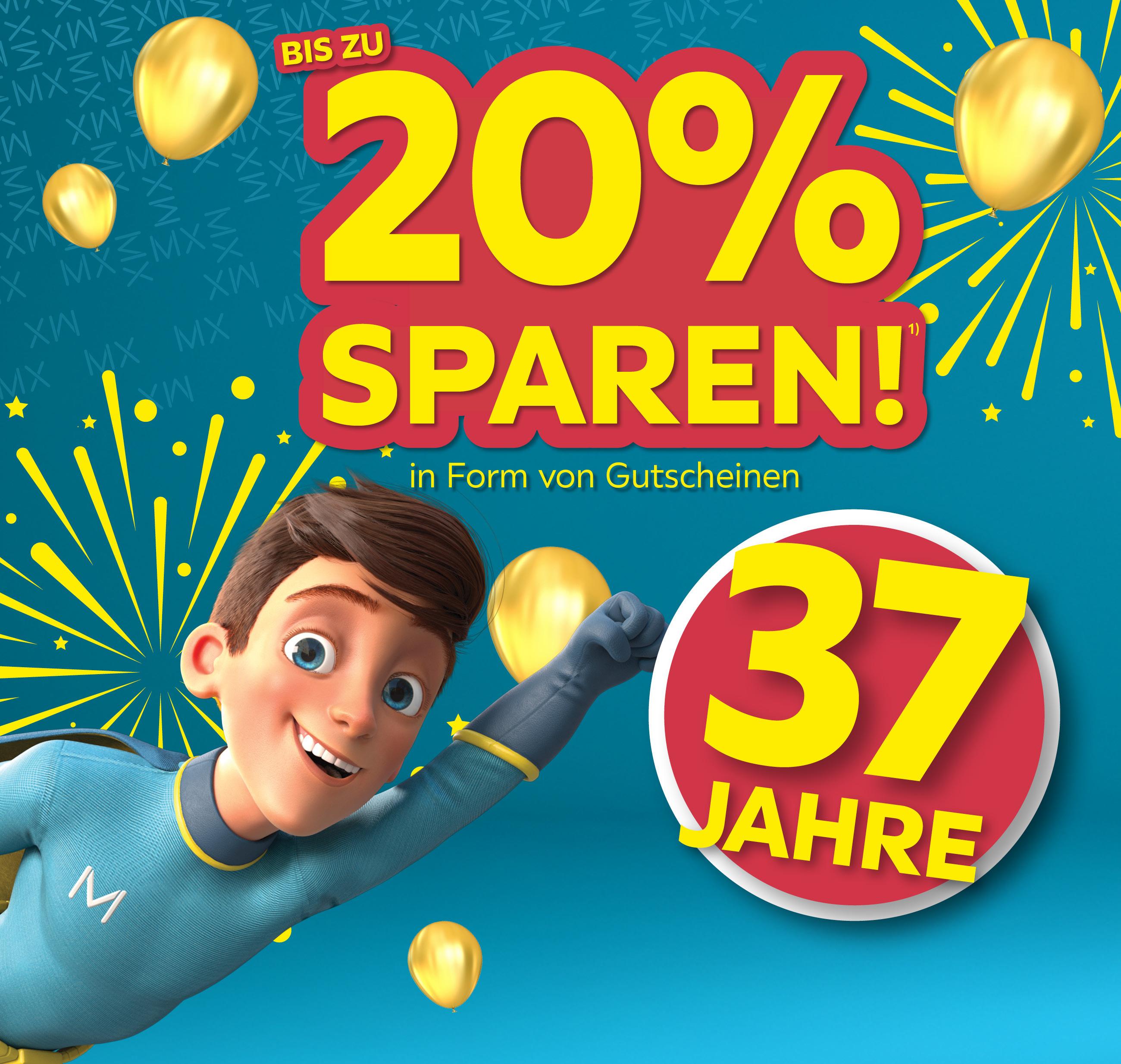 Bis zu 20% sparen in Form von Gutscheinen, 37 Jahre