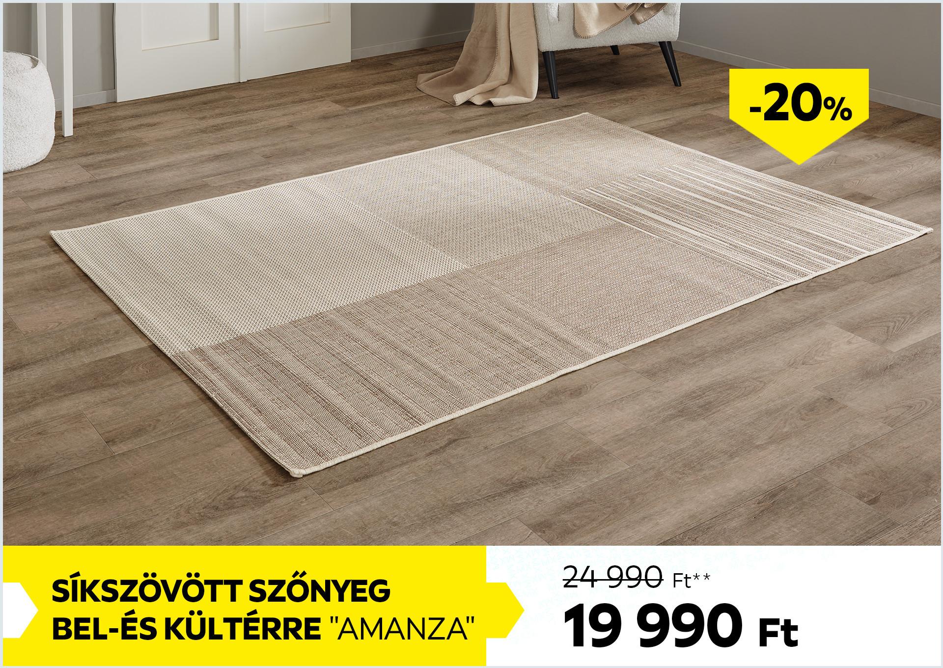 Síkszövött szőnyeg bel-és kültérre AMANZA 24990Forint helyett 19990Forint kedvezmény mértéke 20%