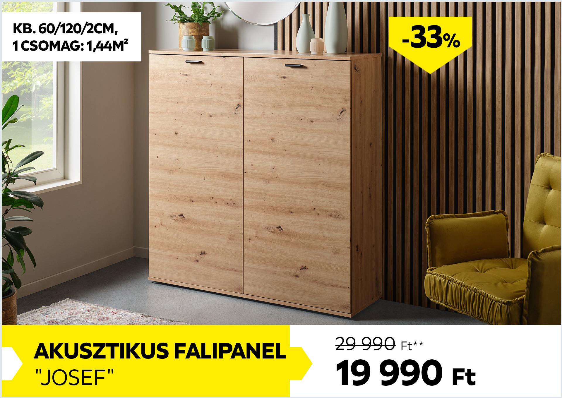 Akusztikus falipanel Josef 29990Forint helyett 19990Forint kedvezmény mértéke 33%