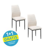 Stuhl Ratford - Beige/Schwarz, LIFESTYLE, Textil/Metall (44/96/58cm) - Livetastic