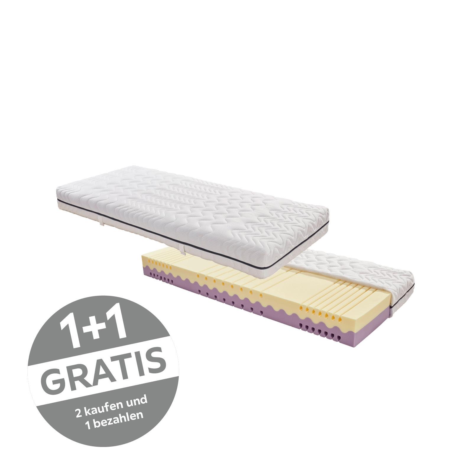 Wendematratze Two In One 90x200 cm H2/H3 H: 20 cm - Weiß, MODERN, Textil (90/200cm) - Livetastic