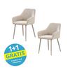 Armlehnstuhl Cora Creme Gepolstert - Beige/Creme, MODERN, Textil/Metall (56/81/62cm) - MID.YOU
