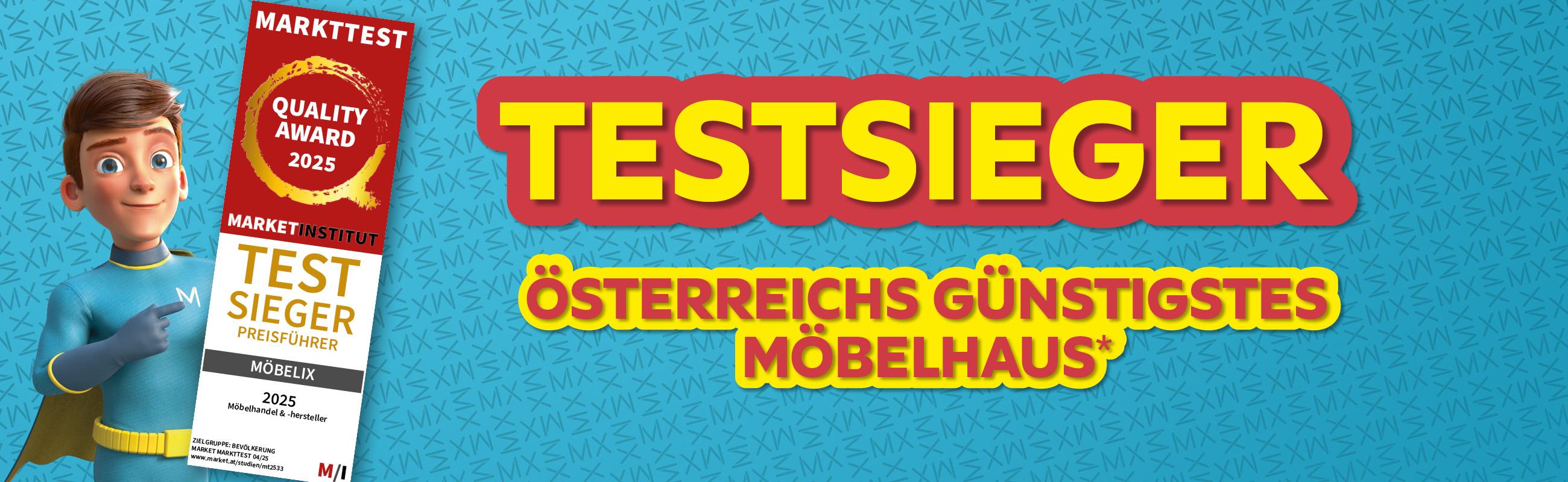 Testsieger - Österreichs günstigstes Möbelhaus