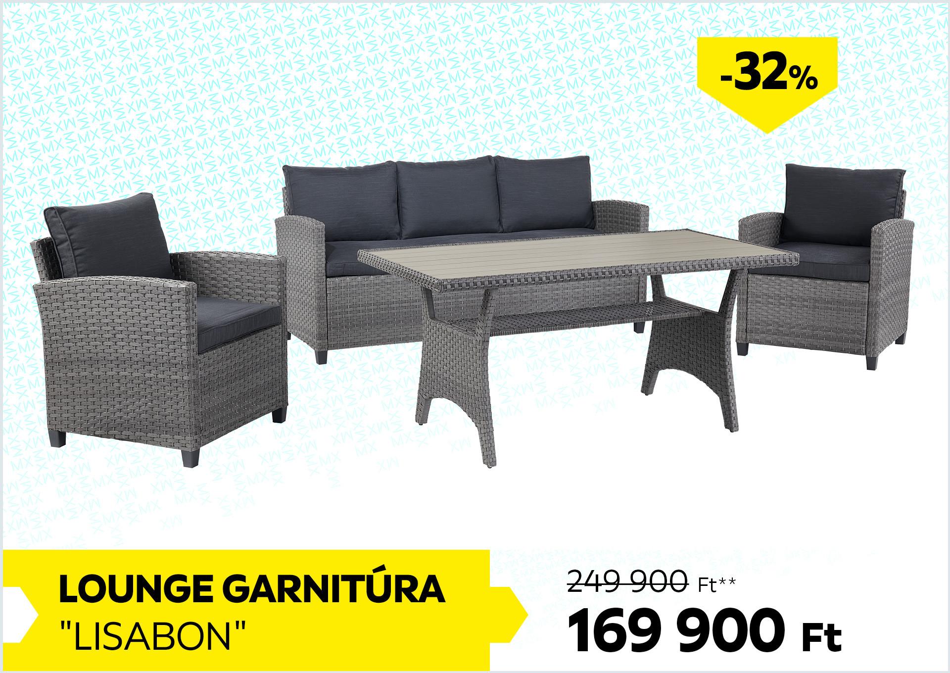 LOUNGE GARNITÚRA LISABON 249900Forint helyett 169900Forint kedvezmény mértéke 32%