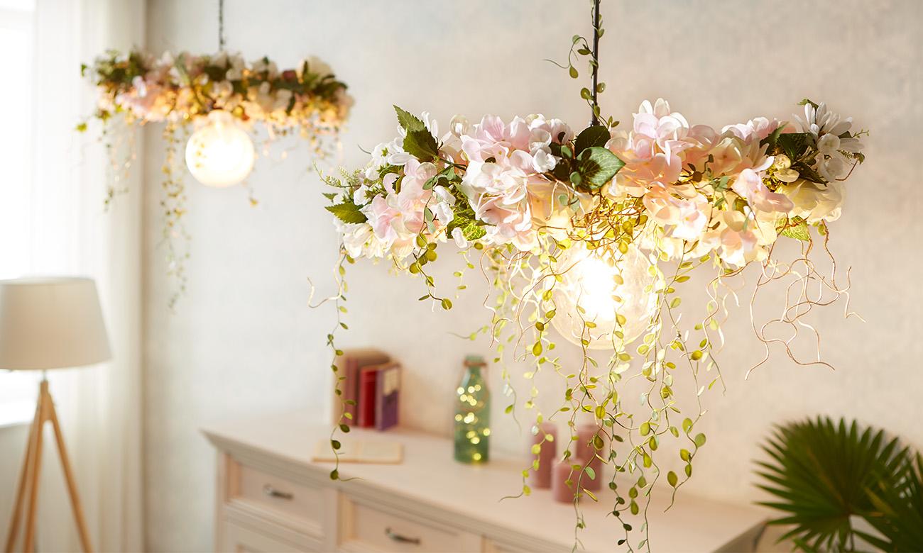 kvetinová lampa DIY