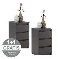 Nachtkästchen Anthrazit H: 55 cm Ella - Anthrazit, KONVENTIONELL, Holzwerkstoff (30/55/31cm)